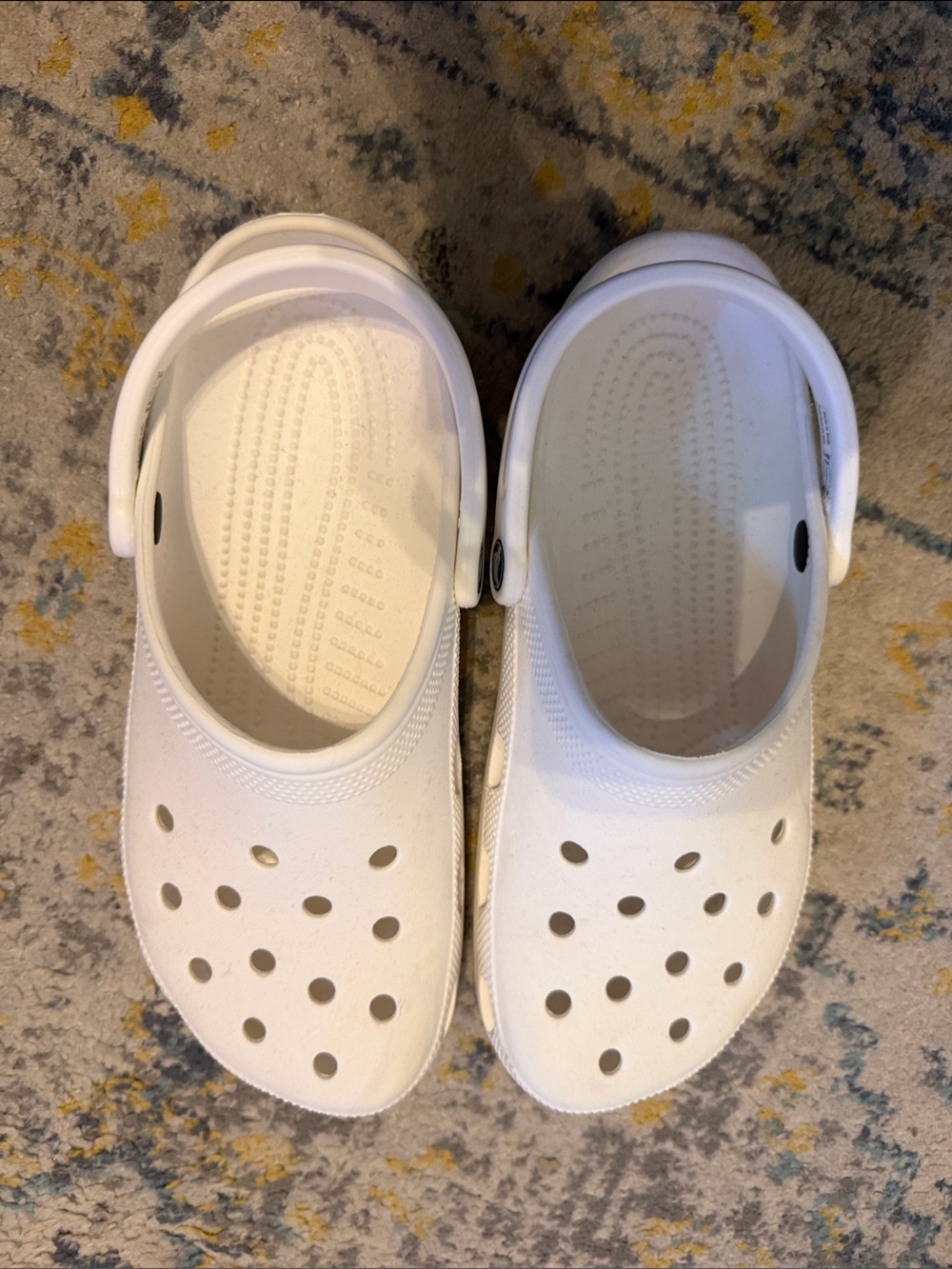 CROCS White Classic Clog Sandals with Heel Strap